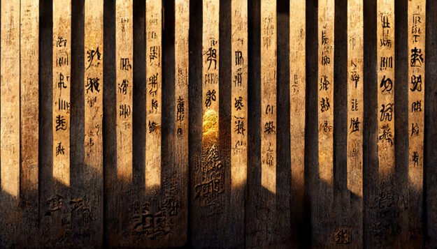 Golden Wooden Columns: A Touch of Elegance and Timeless Charm