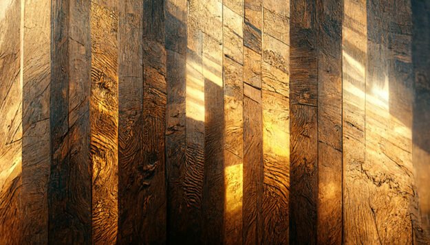 Burned Wood with Gold