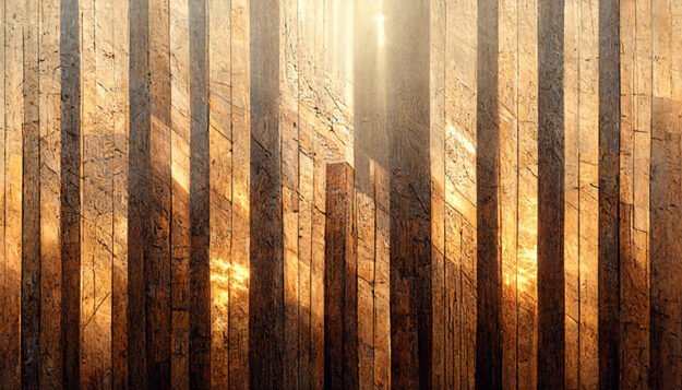 Burned Wood with Gold