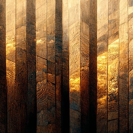 Burned Wood with Gold - Elevate Your Space