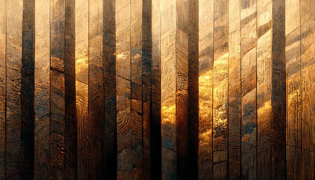 Burned Wood with Gold - Elevate Your Space