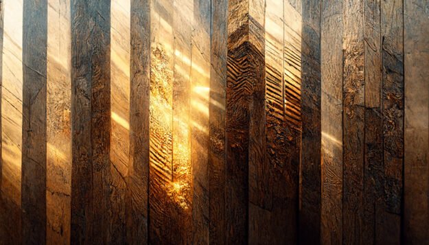 Burned Wood with Gold