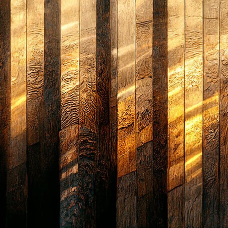 Burned Wood with Gold