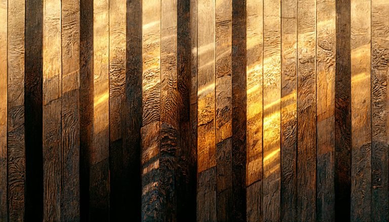 Burned Wood with Gold