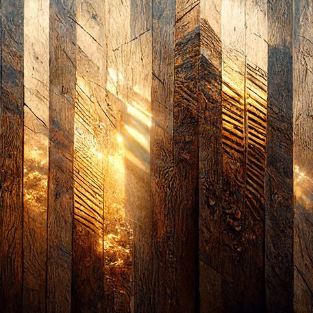 Burned Wood with Gold
