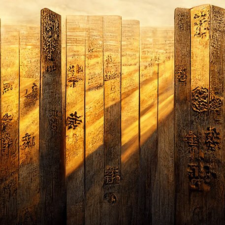 Burned Wood with Gold