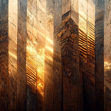Burned Wood with Gold: A Timeless Masterpiece