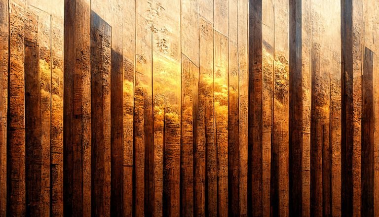 Burned Wood with Gold - A Timeless Masterpiece