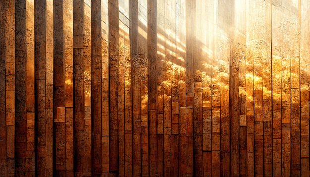 Burned Wood with Gold