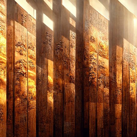 Burned Wood with Gold