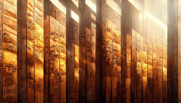 Burned Wood with Gold